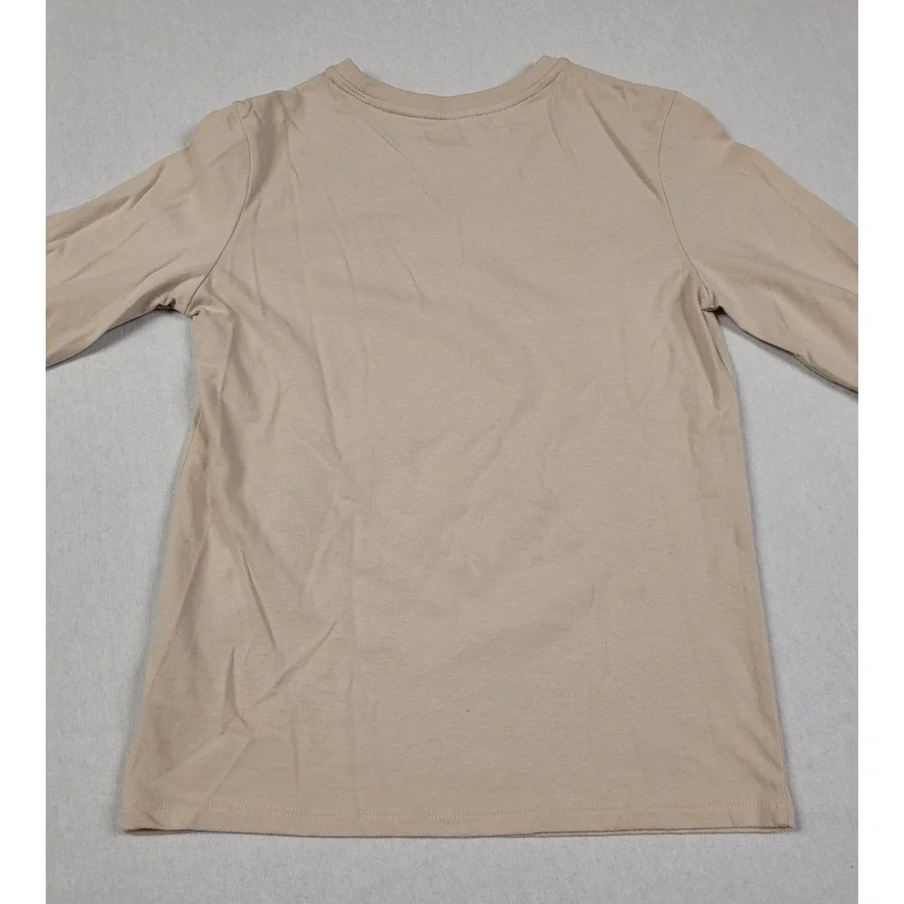 Cat & Jack Boys Beige Wild Cat Graphic Long Sleeve T-Shirt & Brown Jeans Sz M 8